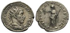 Roman Imperial Coinage Philippus I. Arabs (244 - 249 n. Chr.). Antoninian (Silber). 244 - 249 n. Chr. Antiochia. Vs: IMP C M IVL PHILIPPVS P F AVG P M. Büste mit Strahlenkrone, Paludament und Panzer r