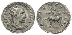 Roman Imperial Coinage Traianus Decius (249 - 251 n. Chr.). Antoninian (Silber). 249 - 250 n. Chr. Rom. Vs: IMP C M Q TRAIANVS DECIVS AVG. Büste mit Strahlenkrone, Paludament und Panzer rechts. Rs: AD