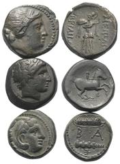 Lots - Ancient Coins Griechische Münzen - Lots. Mesembria (Thrakien) / Philippos II. / Alexander III. (Königreich Makedonien). Lot (3 Stück): Bronze; ca. 4. - 3. Jhdt. v. Chr. Sehr schön. Verkauft wie