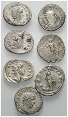 Lots - Ancient Coins Römische Münzen - Lots. Kaiserzeit. Lot (7 Stück, Silber): Antoniniane des Philippus I. Arabs (244 - 249 n. Chr.) (2x), Traianus Decius (249 - 251 n. Chr.), Volusianus (251 - 253 