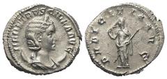 Roman Imperial Coinage Herennia Etruscilla (Kaiserin 249 - 251 n. Chr.). Antoninian (Silber). 250 - 251 n. Chr. Rom. Vs: HER ETRVSCILLA AVG. Drapierte Büste mit Diadem auf Mondsichel rechts. Rs: PVDIC