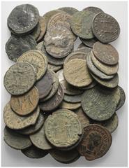 Lots - Ancient Coins Römische Münzen - Lots. Kaiserzeit. Lot (58 Stück, Billon und Kupfer): Antoniniane und Radiati. Unter anderem: Aurelianus (270 - 275 n. Chr.), Probus (276 - 282 n. Chr.), Diocleti