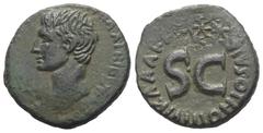 Roman Imperial Coinage Augustus (31 v. - 14 n. Chr.). As (Kupfer). 7 v. Chr. Rom. Münzmeister: M. Salvius Otho. Vs: [CAESAR AVGVST PONT] MAX TRIBVNIC [POT]. Kopf links. Rs: [M SAL]VIVS OTHO IIIVIR AAA