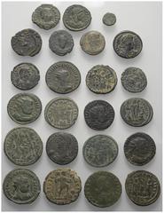 Lots - Ancient Coins Römische Münzen - Lots. Kaiserzeit. Lot (23 Stück, Bronze): Kleinbronzen. Unter anderem: Maximianus I. Herculius (285 - 310 n. Chr.), Constantius II. (337 - 361 n. Chr.), Valentin