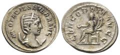 Roman Imperial Coinage Otacilia Severa (Kaiserin 244 - 249 n. Chr.). Antoninian (Silber). 246 - 248 n. Chr. Rom. Vs: M OTACIL SEVERA AVG. Drapierte Büste mit Diadem auf Mondsichel rechts. Rs: CONCORDI