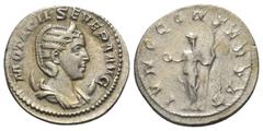 Roman Imperial Coinage Otacilia Severa (Kaiserin 244 - 249 n. Chr.). Antoninian (Silber). 246 - 247 n. Chr. Rom. Vs: M OTACIL SEVERA AVG. Drapierte Büste mit Diadem auf Mondsichel rechts. Rs: IVNO CON