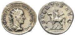 Roman Imperial Coinage Traianus Decius (249 - 251 n. Chr.). Antoninian (Silber). 249 - 250 n. Chr. Rom. Vs: IMP C M Q TRAIANVS DECIVS AVG. Büste mit Strahlenkrone, Paludament und Panzer rechts. Rs: AD