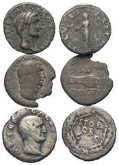 Lots - Ancient Coins Römische Münzen - Lots. Kaiserzeit. Lot (3 Stück, Silber): Denare des Galba (68 - 69 n. Chr.), Otho (69 n. Chr.) und Vitellius (69 n. Chr.). Patina, fast sehr schön. Verkauft wie 