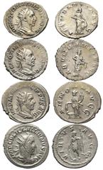 Lots - Ancient Coins Römische Münzen - Lots. Kaiserzeit. Lot (4 Stück, Silber): Antoniniane des Philippus I. Arabs (244 - 249 n. Chr.) (1x), Traianus Decius (249 - 251 n. Chr.) (1x) und Gallienus (253