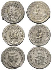Lots - Ancient Coins Römische Münzen - Lots. Kaiserzeit. Lot (3 Stück, Silber): Antoniniane der Otacilia Severa (Kaiserin 244 - 249 n. Chr.) und Herennia Etruscilla (Kaiserin 249 - 251 n. Chr.) (2x). 