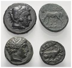 Lots - Ancient Coins Griechische Münzen - Lots. Philippos II. / Alexander III. (Königreich Makedonien) / Alexandria (Troas). Lot (4 Stück): Bronze; ca. 4. - 3. Jhdt. v. Chr. Sehr schön. Verkauft wie b