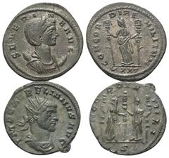 Lots - Ancient Coins Römische Münzen - Lots. Kaiserzeit. Lot (2 Stück, Bronze u. Billon): Antoniniane des Aurelianus (270 - 275 n. Chr.) und der Severina (Kaiserin 270 - 275 n. Chr.). Fast vorzüglich.