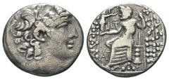 Greek Seleukidisches Königreich. Philippos I. Philadelphos (95/4 - 76/5 v. Chr.). Tetradrachme (Silber). Nach 47 v. Chr. Antiochia am Orontes (Axios). Posthume Prägung im Namen Philipps. Vs: Kopf des 