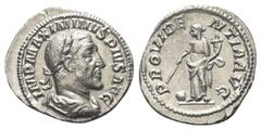 Roman Imperial Coinage Maximinus I. Thrax (235 - 238 n. Chr.). Denar (Silber). 235 - 236 n. Chr. Rom. Vs: IMP MAXIMINVS PIVS AVG. Büste mit Lorbeerkranz, Paludament und Panzer rechts. Rs: PROVIDENTIA 