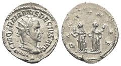 Roman Imperial Coinage Traianus Decius (249 - 251 n. Chr.). Antoninian (Silber). 250 - 251 n. Chr. Rom. Vs: IMP C M Q TRAIANVS DECIVS AVG. Büste mit Strahlenkrone, Paludament und Panzer rechts. Rs: PA