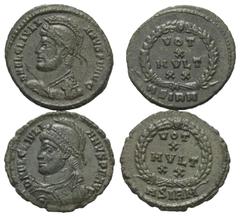 Lots - Ancient Coins Römische Münzen - Lots. Kaiserzeit. Lot (2 Stück, Bronze): Folles des Iulianus II. Apostata (360 - 363 n. Chr.). Sehr schön / fast vorzüglich. Verkauft wie besehen, keine Rückgabe