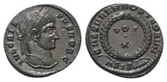 Roman Imperial Coinage Crispus (Caesar 317 - 326 n. Chr.). Follis (Bronze). 321 - 324 n. Chr. Siscia. Vs: IVL CRISPVS NOB C. Kopf mit Lorbeerkranz rechts. Rs: CAESARVM NOSTRORVM / ASIS Palmzweig. VOT 