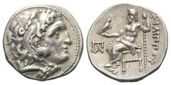 Greek Königreich Makedonien. Philippos III. Arrhidaios (323 - 317 v. Chr.). Drachme (Silber). Ca. 323 - 319 v. Chr. Kolophon. Vs: Kopf des jugendlichen Herakles mit Löwenfell rechts. Rs: Zeus mit Adle