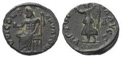 Roman Imperial Coinage Maximinus II. Daia (310 - 313 n. Chr.). Kleinbronze. 310 - 313. Antiochia. Anonyme Prägung. Vs: IOVI CONSERVATORI. Jupiter mit Szepter und Globus nach links sitzend. Rs: VICTORI