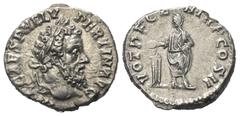 Roman Imperial Coinage Pertinax (193 n. Chr.). Denar (Silber). 193 n. Chr. Rom. Vs: IMP CAES P HELV - PERTIN AVG. Kopf mit Lorbeerkranz rechts. Rs: VOT DECEN - TR P COS II. Verschleierter Pertinax mit
