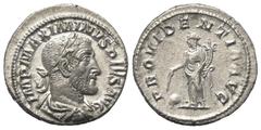 Roman Imperial Coinage Maximinus I. Thrax (235 - 238 n. Chr.). Denar (Silber). 235 - 236 n. Chr. Rom. Vs: IMP MAXIMINVS PIVS AVG. Büste mit Lorbeerkranz, Paludament und Panzer rechts. Rs: PROVIDENTIA 