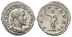 Roman Imperial Coinage Maximinus I. Thrax (235 - 238 n. Chr.). Denar (Silber). 235 - 236 n. Chr. Rom. Vs: IMP MAXIMINVS PIVS AVG. Büste mit Lorbeerkranz, Paludament und Panzer rechts. Rs: PAX AVGVSTI.