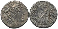 Roman Provincial Seleukis und Pierien. Antiochia am Orontes. Posthume Prägung im Namen Philippos I. Philadelphos (95/4 - 76/5 v. Chr.) unter Prokonsul Aulus Gabinius. Tetradrachme (Silber). 57 - 55 v.