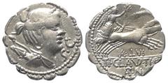 Roman Republican Ti. Claudius Nero. Denar (Silber). 79 v. Chr. Rom. Vs: Drapierte Büste der Diana mit Diadem, Bogen und Köcher rechts, im Feld rechts S C. Rs: TI CLAVD TI F / AP N. Victoria mit Kranz 