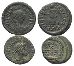 Lots - Ancient Coins Römische Münzen - Lots. Kaiserzeit. Lot (2 Stück, Kupfer): Halbcentenionalis des Valentinianus II. (375 - 392 n. Chr.). Sehr schön. Verkauft wie besehen, keine Rückgabe / Sold as 