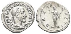 Roman Imperial Coinage Maximinus I. Thrax (235 - 238 n. Chr.). Denar (Silber). 235 - 236 n. Chr. Rom. Vs: IMP MAXIMINVS PIVS AVG. Büste mit Lorbeerkranz, Paludament und Panzer rechts. Rs: PAX AVGVSTI.