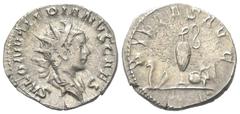 Roman Imperial Coinage Saloninus (260 n. Chr.). Antoninian (Silber). 260 n. Chr. Rom. Vs: SALON VALERIANVS CAES. Büste mit Strahlenkrone und Paludament rechts. Rs: PIETAS AVGG. Opfer- und Priestergerä