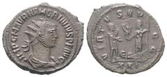 Roman Imperial Coinage Numerianus (283 - 284 n. Chr.). Antoninian (Kupfer). 283 - 284 n. Chr. Antiochia. Vs: IMP C M AVR NVMERIANVS P F AVG. Büste mit Strahlenkrone, Paludament und Panzer rechts. Rs: 