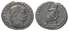 Roman Imperial Coinage Constantius I. Chlorus (305 - 306 n. Chr.). Divus Constantius I. Halbfollis (Kupfer). 317 - 318 n. Chr. Siscia. Konsekrationsprägung. Vs: DIVO CONSTANTIO PIO PRINCIPI. Verschlei
