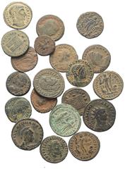 Lots - Ancient Coins Römische Münzen - Lots. Kaiserzeit. Lot (20 Stück, Bronze): Kleinbronzen. Unter anderem: Diocletianus (284 - 305 n. Chr.), Maximianus I. Herculius (285 - 310 n. Chr.), Licinius I.