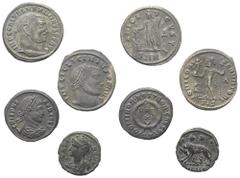 Lots - Ancient Coins Römische Münzen - Lots. Kaiserzeit. Lot (4 Stück, Bronze): Folles des Licinius I. (308 - 324 n. Chr.), Maximinus II. Daia (310 - 313 n. Chr.) und Crispus (Caesar 317 - 326 n. Chr.