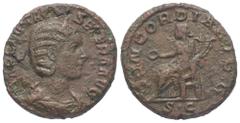 Roman Imperial Coinage Otacilia Severa (Kaiserin 244 - 249 n. Chr.). As (Kupfer). 246 n. Chr. Rom. Vs: Vs: MARCIA OTACIL SEVERA AVG. Drapierte Büste mit Diadem rechts. Rs: CONCORDIA AVGG / S C. Concor