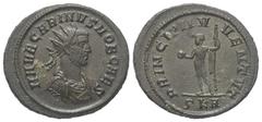 Roman Imperial Coinage Carinus (283 - 285 n. Chr.). Antoninian (Kupfer). 282 n. Chr. Rom. Vs: M AVR CARINVS NOB CEAS. Büste mit Strahlenkrone, Paludament und Panzer rechts. Rs: PRINCIPI IVVENTVT / SKA