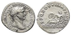 Römische Kaiserzeit Traianus (98 - 117 n. Chr.). Denar (Silber). 112 - 114 n. Chr. Rom. Denar (Silber). 112 - 114 n. Chr. Rom. Vs: IMP TRAIANO AVG GER DAC P M TR P COS VI P P. Büste mit Lorbeerkranz u
