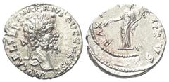 Roman Imperial Coinage Pescennius Niger (193 - 194 n. Chr.). Denar (Silber). 193 - 194 n. Chr. Rom. Mehrfach überprägter Denar. Vs: Gut erkennbar: Septimius Severus über einen Denar des Pescennius Nig