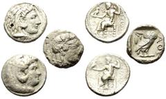 Lots - Ancient Coins Griechische Münzen - Lots. Alexander III. (Königreich Makedonien) / Athen (Attika). Lot (3 Stück, Silber): Tetradrachme; 5. - 3. Jhdt. v. Chr. Sehr schön - fast sehr schön. Verkau