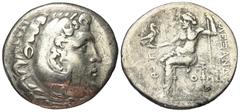 Greek Lykien. Phaselis. Tetradrachme (Silber). Ca. 213 / 212 v. Chr. (Jahr 6). Prägung im Namen Alexanders III. des Großen. Vs: Kopf des jugendlichen Herakles mit Löwenfell rechts. Rs: Zeus mit Adler 