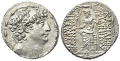 Greek Seleukidisches Königreich. Philippos I. Philadelphos (95/4 - 76/5 v. Chr.). Tetradrachme (Silber). Ca. 88 - 75 v. Chr. Antiochia am Orontes. Vs: Kopf des Philippos I. mit Diadem rechts. Rs: Zeus