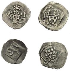Lots - Medieval Mittelalter - Lots. Bayern - Ingolstadt. Bayern - Oberpfalz. Regensburg - Bischöflich. Regensburg - Herzoglich. Lot (4 Stück, Silber): Einseitiger Pfennig (Vierschlag). Stephan III. (1