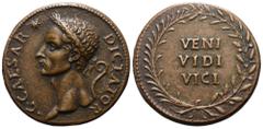 Varia und Curiosa Paduaner. Iulius Caesar (46 - 44 v. Chr. Diktator). Sesterz (Bronze). Vs: C CAESAR - DICTATOR. Kopf des Julius Caesar mit Lorbeerkranz rechts, davor Stern, dahinter Lituus. Rs: VENI 
