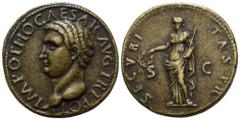 Varia und Curiosa Paduaner. Otho (69 n. Chr.). Sesterz (Bronze). Vs: IMP OTHO CAESAR AVG TRI POT. Kopf des Otho links. Rs: SECVRI-TAS P R. Securitas mit Kranz und Szepter nach links stehend. 34 mm. 26