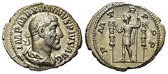 Römische Kaiserzeit Maximinus I. Thrax (235 - 238 n. Chr.). Denar (Silber). 235 n. Chr. Rom. Vs: IMP MAXIMINVS PIVS AVG. Büste mit Lorbeerkranz, Paludament und Panzer rechts. Rs: P M TR P P P. Maximin