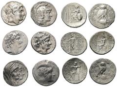 Lots - Antike Griechische Münzen - Lots. Lysimachos (Königreich Thrakien) / Athen (Attika) / Alexander II. / Kleopatra Thea und Antiochos VIII / Antiochos VIII. (Königreich der Seleukiden). Lot (6 Stü