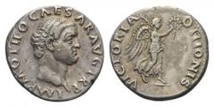 OTHO (69 n. Chr.). Denar. 69 n. Chr. Rom. Vs: IMP M OTHO CAESAR AVG TR P. Kopf rechts. Rs: VICTORIA - OTHONIS. Victoria mit Kranz und Palmzweig nach rechts schreitend. RIC 14. C. 27. BMC 22. Fast vorz