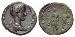 Commodus (177 - 192 n. Chr.). As. 175 - 176 n. Chr. Rom. Vs: COMMODO CAES AVG FIL GERM SARM. Büste mit Paludament rechts. Rs: PRINC IVVENT / S - C. Commodus mit Zweig und Lanze nach links stehend, dah