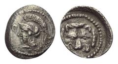 Greek Dynasten von Lykien. Unbestimmte Dynasten. Obol. Ca. 425 - 360 v. Chr. Vs: Kopf der Athena mit attischem Helm links. Rs: Löwenskalp in Perlkreis en face; das Ganze in vertieftem Rund. 11 mm. 0,4